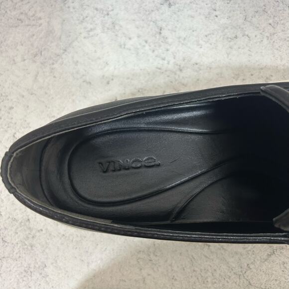 VINCE Ghita Leather Platform Black Loafers Women's Size 10 - Picture 6 of 11